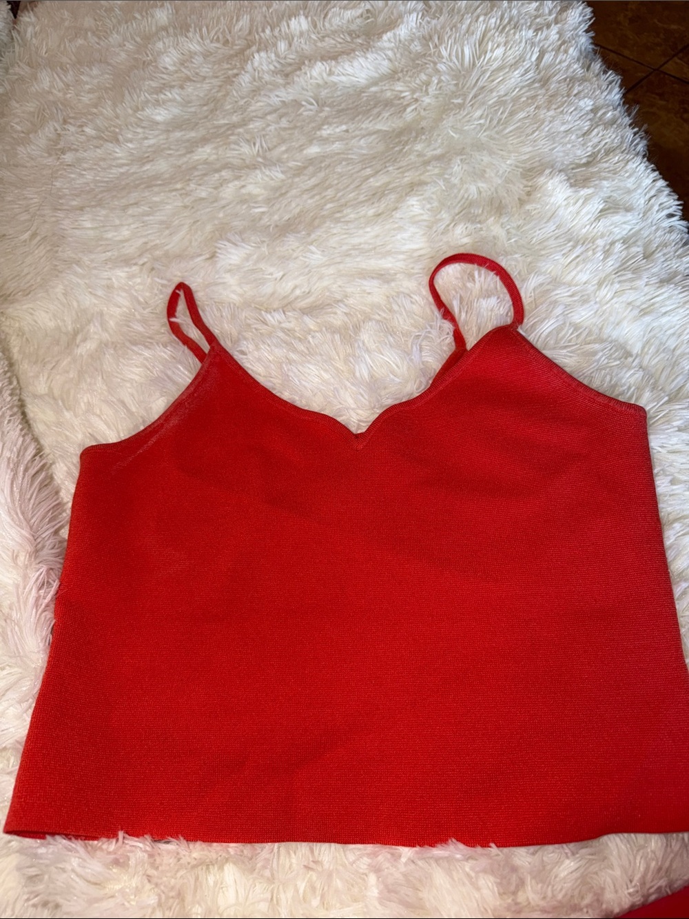 Express Red V-Neck Spaghetti Strap Cami